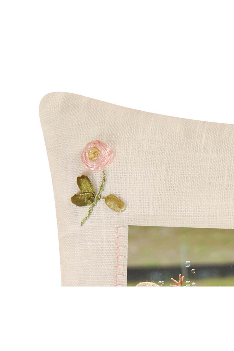 Number 1 Mom Embroidered Picture Small/Petite Accent Pillow, 10" x 10", Alternate, color, Beige
