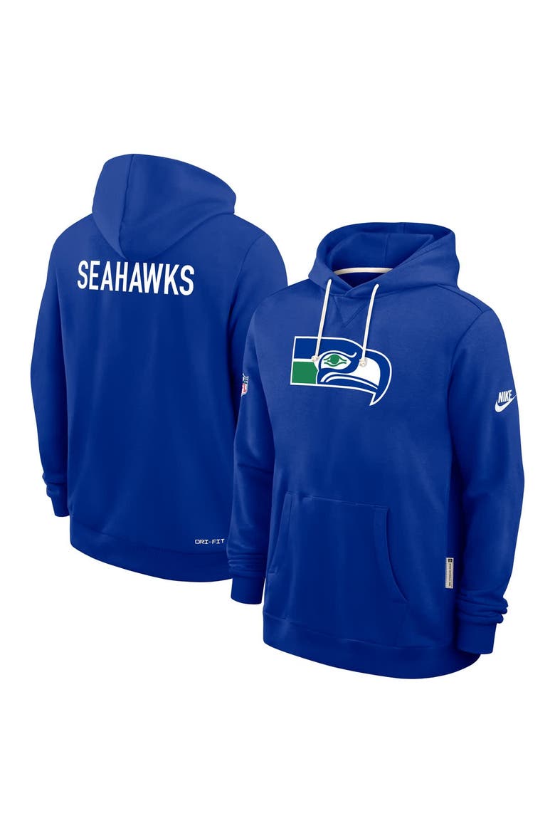 Men's Nike Royal Seattle Seahawks  Sideline Offensive Set Play Performance Pullover Hoodie, Alternate, color, Royal