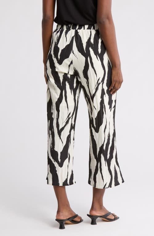 Pleione Textured Wide Leg Pull-on Pants In White
