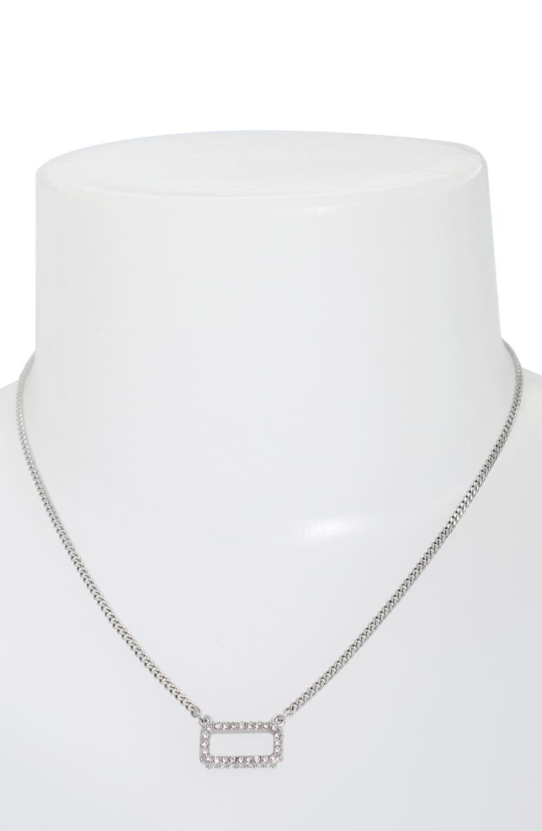 AllSaints Geo Crystal Pendant Necklace, Alternate, color,