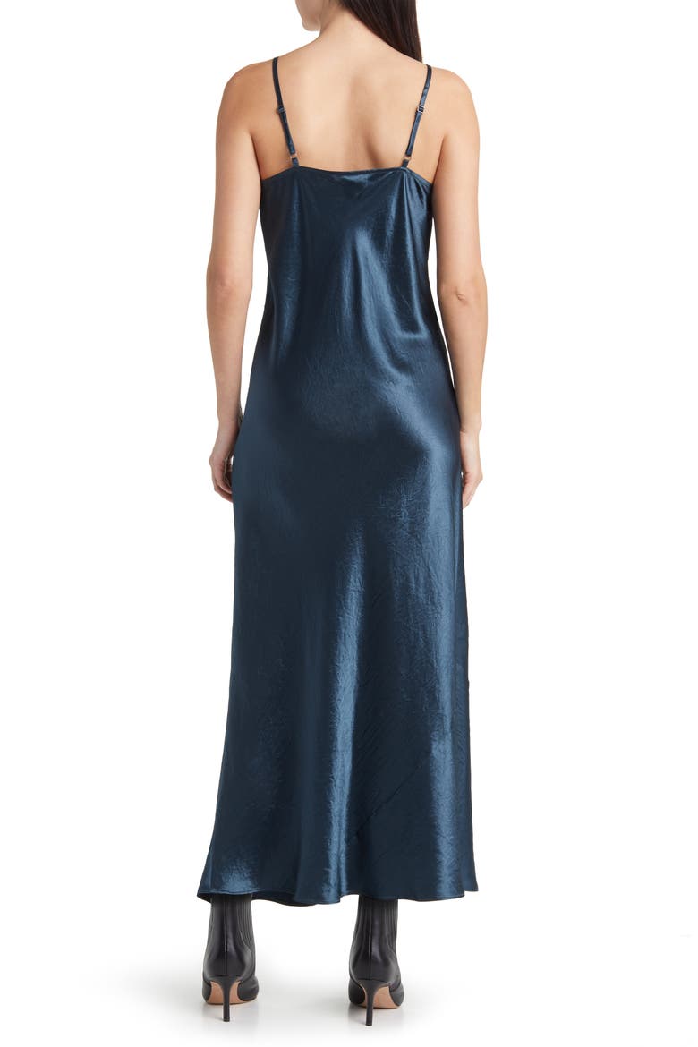 Luxe Satin Slipdress, Alternate, color, BLUE