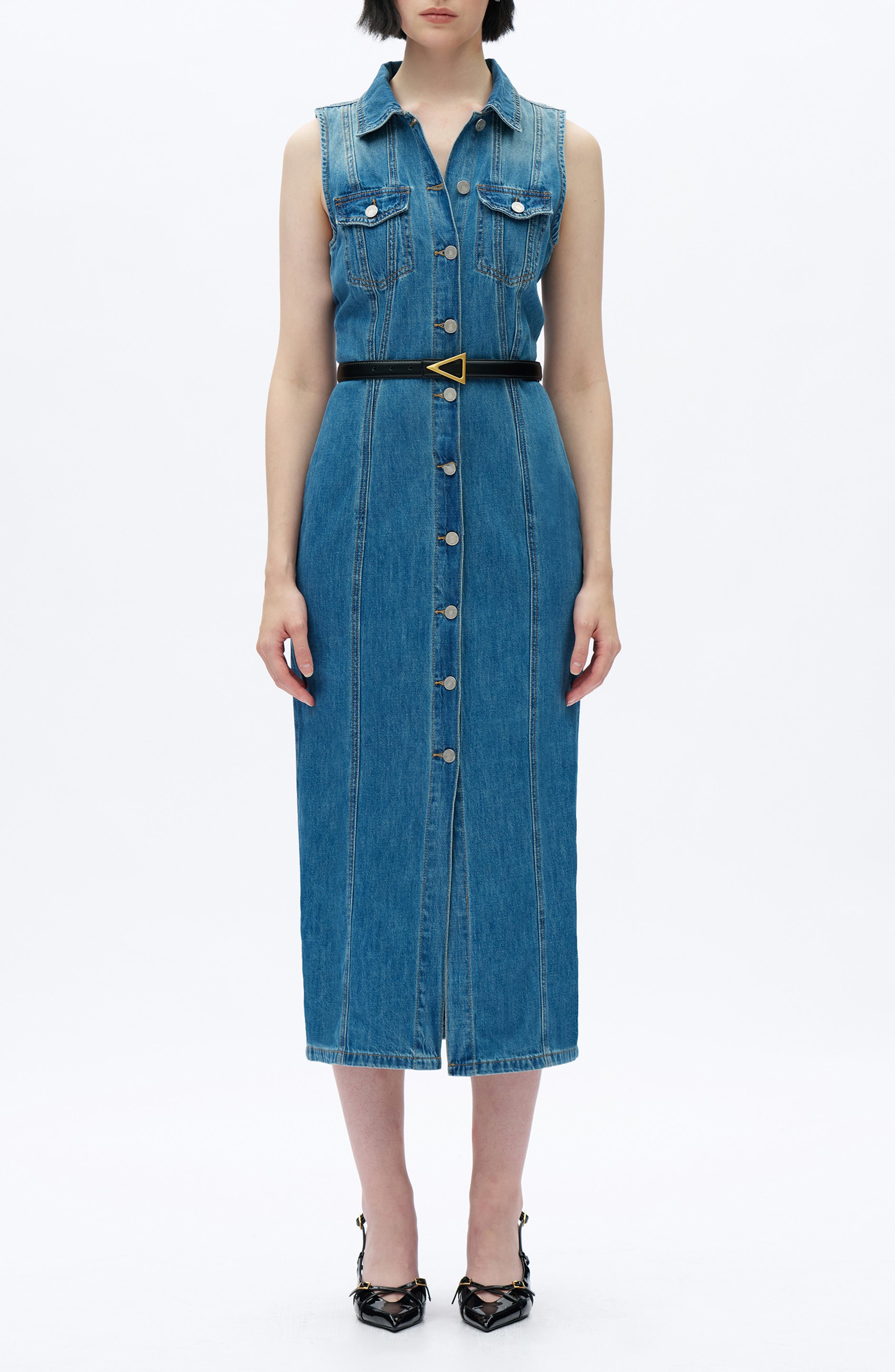 Sleeveless Denim Maxi Dress