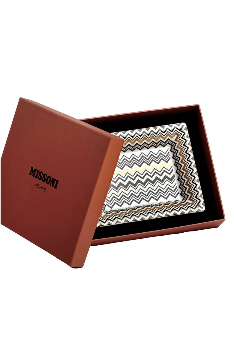 Missoni Home Tableware Tray ZIG ZAG Rectangular Large in Luxury Box Gold 8.5" x 6.75", Alternate, color,