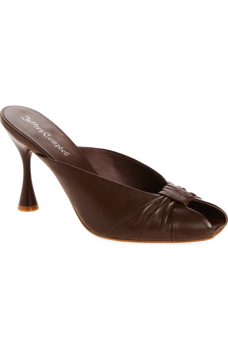 Jeffrey Campbell Twista Peep Toe Slide Sandal, Main, color, Brown