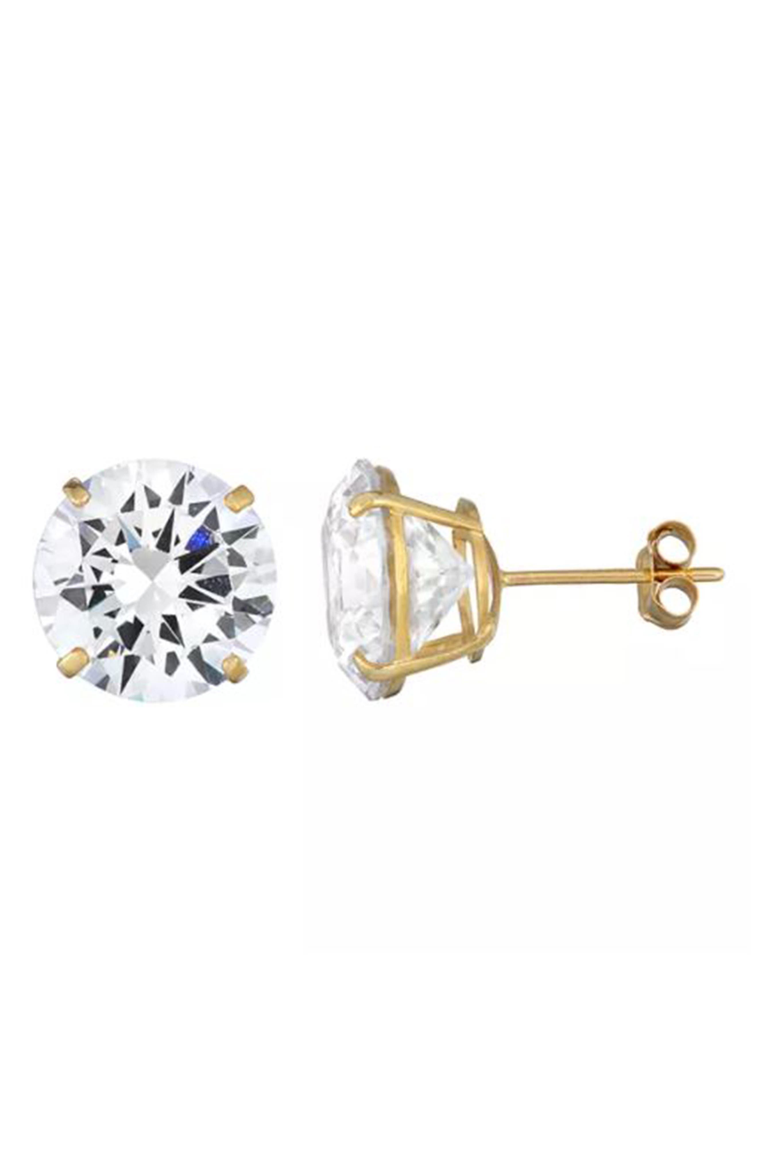 10mm Cubic Zirconia Stud Earrings