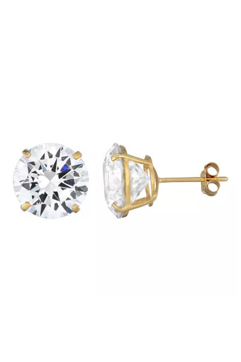 10mm Cubic Zirconia Stud Earrings, Main, color, CLEAR