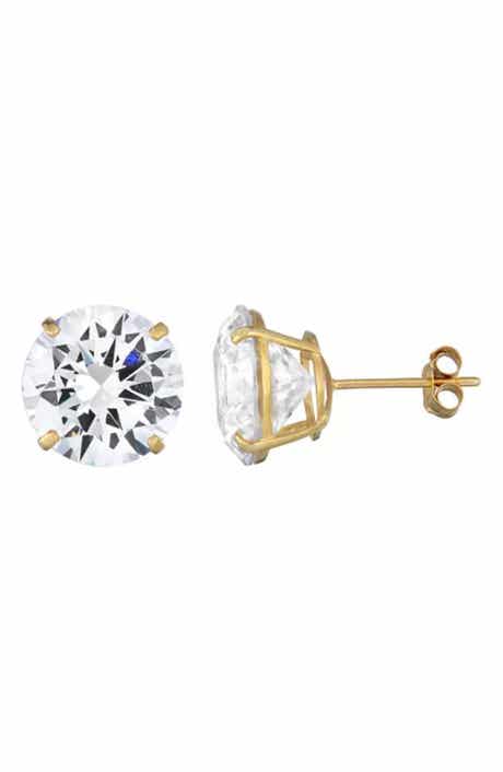 10mm Cubic Zirconia Stud Earrings