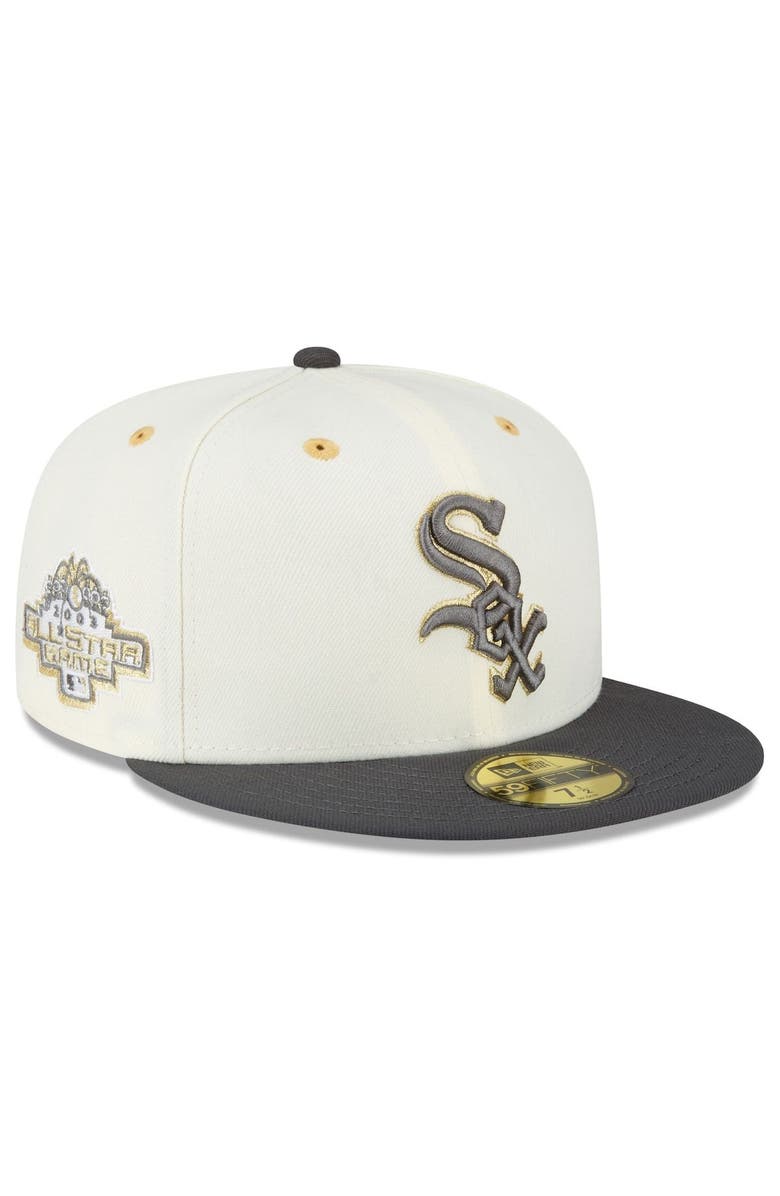 New Era Men's New Era Cream/Charcoal Chicago White Sox 2003 MLB All-Star Game Chrome 59FIFTY Fitted Hat, Main, color,