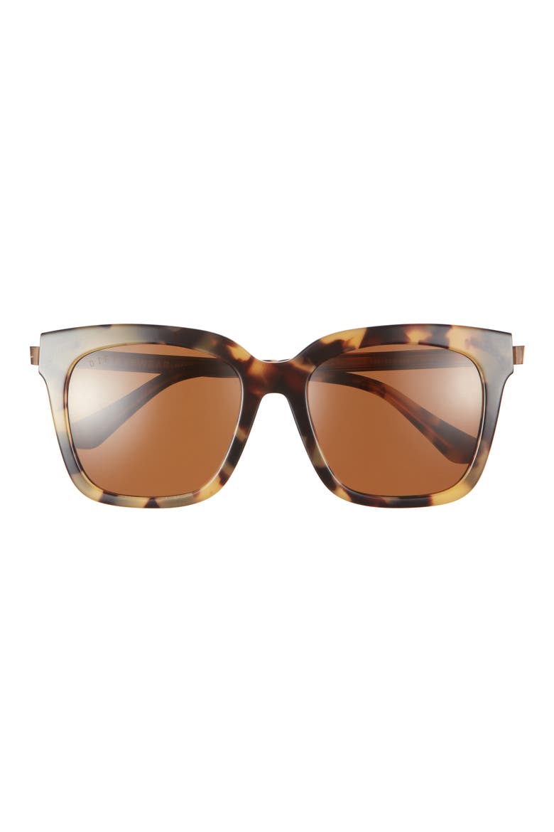 Bella 54mm Polarized Square Sunglasses, Main, color, BROWN