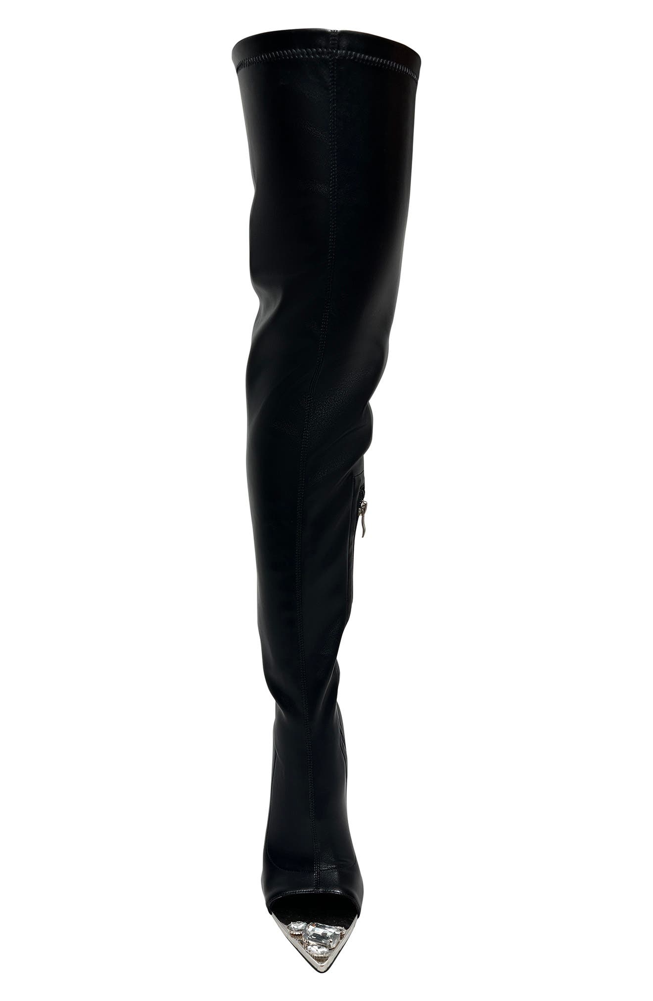 AZALEA WANG Clover Open Toe Thigh High Boot, Alternate, color, 
