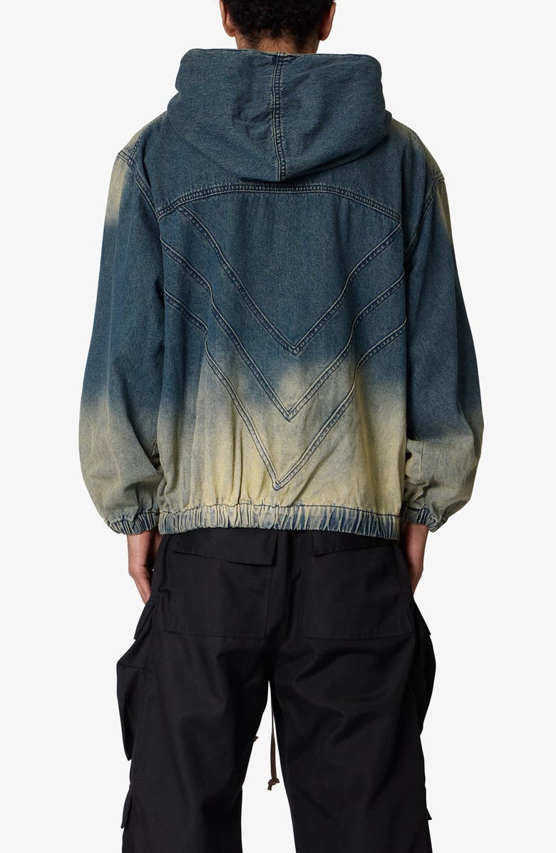 mnml Sludge Denim Quarter Zip Jacket, Alternate, color, Blue/ Green