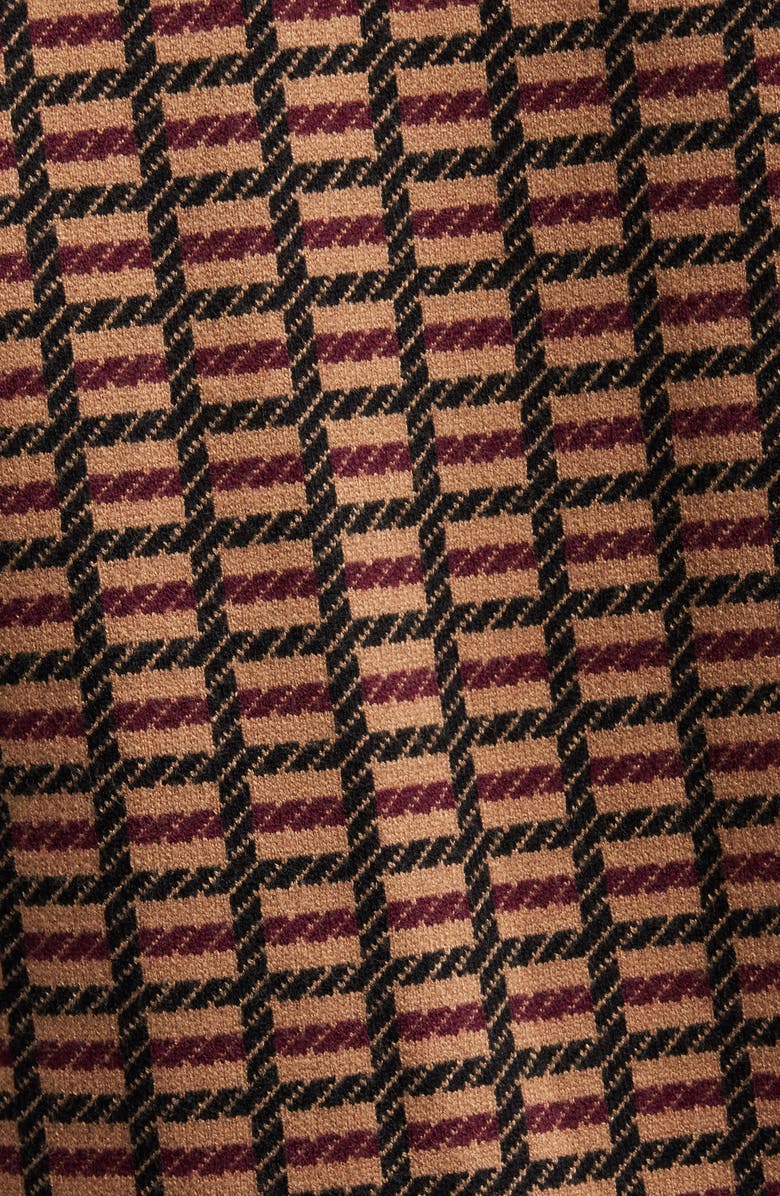 AK ANNE KLEIN Notch Collar Jacquard Cardigan, Alternate, color, Vicuna Multi