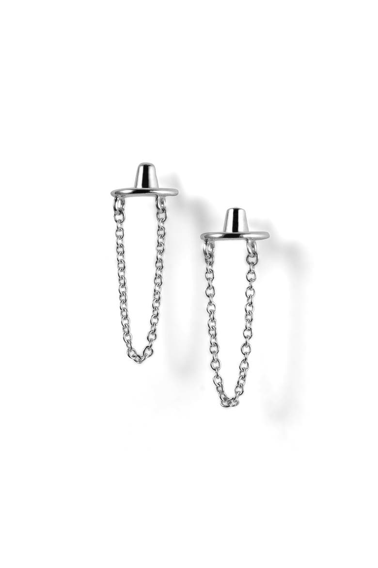 Gat Earrings, Main, color, Silver