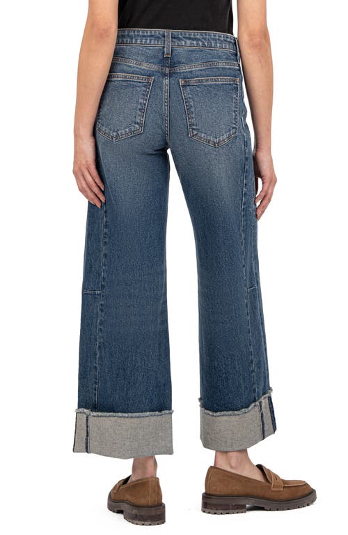 Kut From The Kloth Meg Cuffed High Waist Wide Leg Jeans In Commitment W/dk