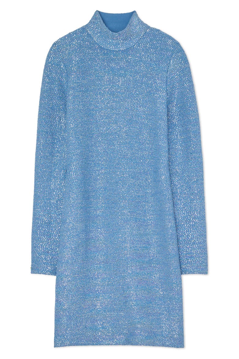 Iridescent Sequin Long Sleeve Back Cutout Sweater Dress, Alternate, color, LAGUNA MULTI