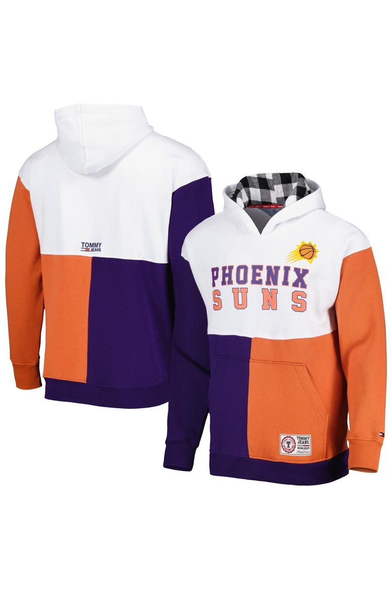 Men's Tommy Jeans White/Purple Phoenix Suns Andrew Split Pullover Hoodie, Alternate, color, White