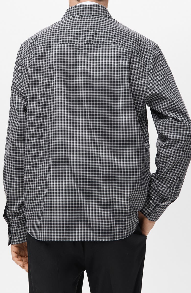 MANGO Relaxed Fit Check Snap-Up Shirt, Alternate, color, 