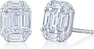 Kwiat Kwait Baguette Sunburst Diamond Stud Earrings