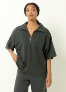 Single Stitch Oversized Half Zip Sweatshirt