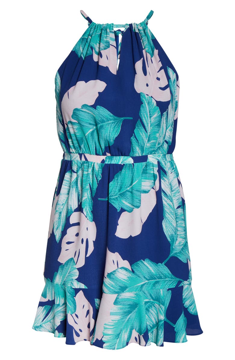 GIBSONLOOK Gibson x Living in Yellow Calla Keyhole Halter Neck Dress, Alternate, color, 