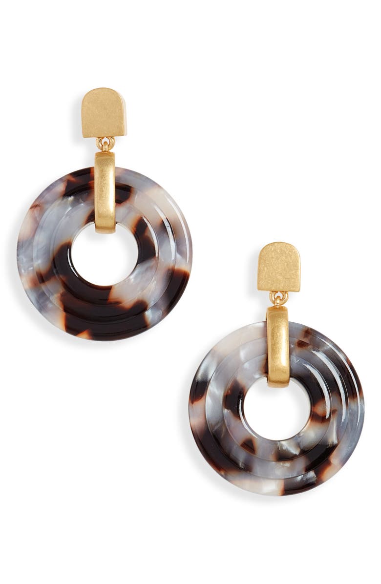 Madewell Carved Acetate Drop Earrings, Main, color, 
