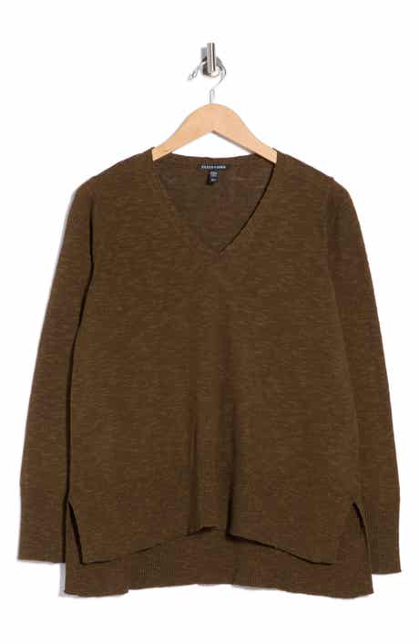 Eileen Fisher Organic Linen & Organic Cotton V-Neck Sweater