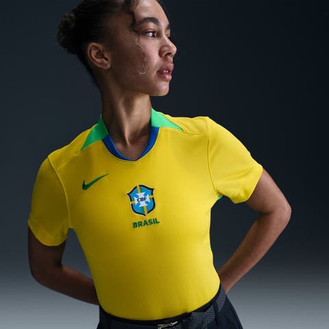 Women's Nike Yellow Brazil Women's National Team 2025/26 Home Replica Jersey