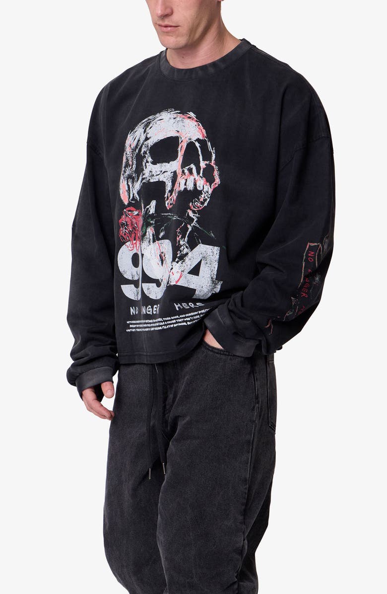 mnml No Longer Here Oversize Long Sleeve Cotton Graphic T-Shirt, Alternate, color, 