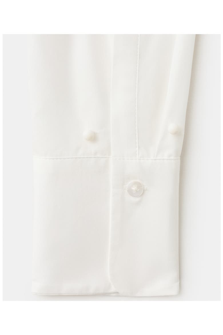 Faux Pearl Trim Button-Up Shirt, Alternate, color, OFF WHITE