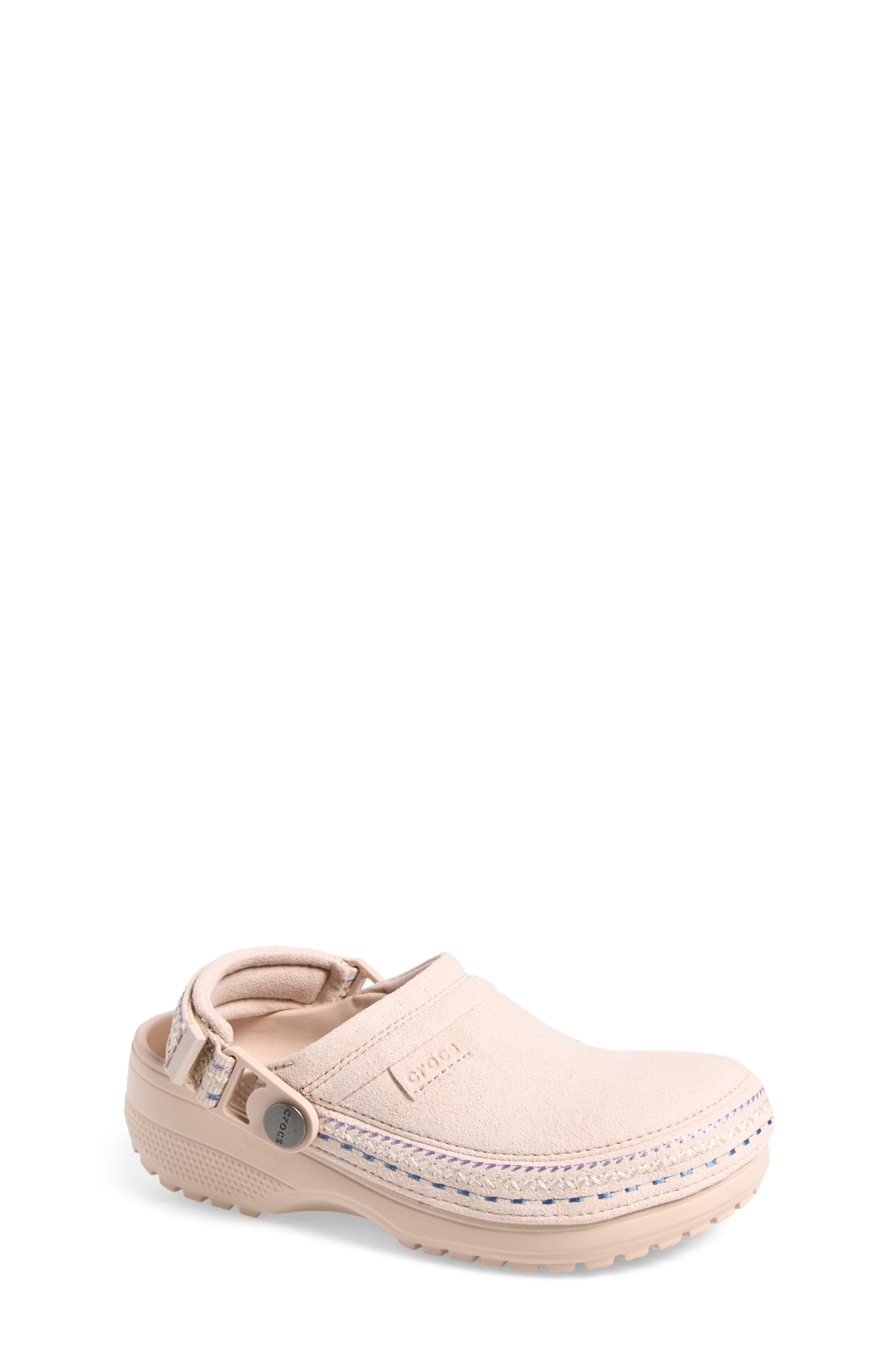 Kids' Crafted Faux Suede Stitch Clog, Main, color, QUARTZ