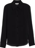 Lafayette 148 New York Pintuck Bib Silk Georgette Button-Up Shirt