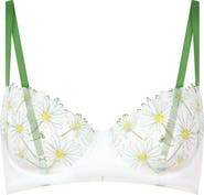 Huit Dance des Fleurs Embroidered Mesh Underwire Bra