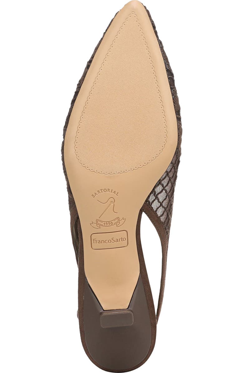 Franco Sarto Pura Slingback Pointed Toe Kitten Heel Pump, Alternate, color, Brown