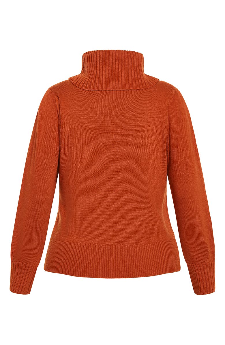 City Chic Softly Sweet Turtleneck Sweater, Alternate, color, Toffee