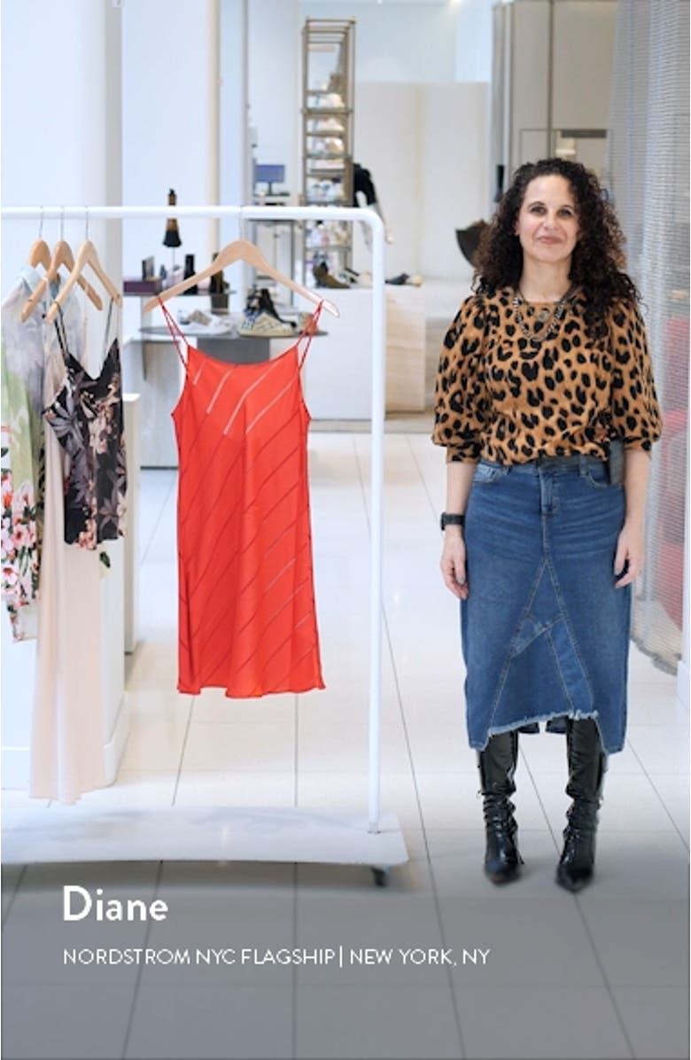 Sheer Stripe Jacquard Satin Chemise, sales video thumbnail