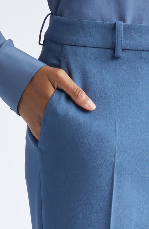 Michael Kors Collection Haylee Stretch Virgin Wool Flare Trousers In Blue