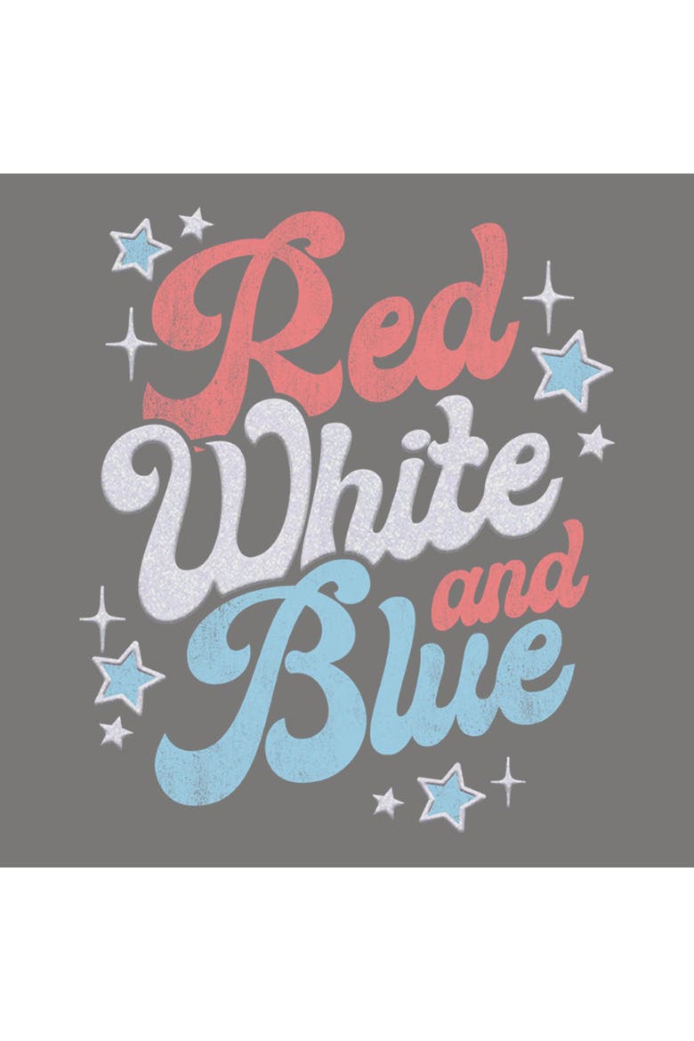 Junior's Red White And Blue Quote Short Sleeve Baby T-Shirt, Alternate, color, Charcoal