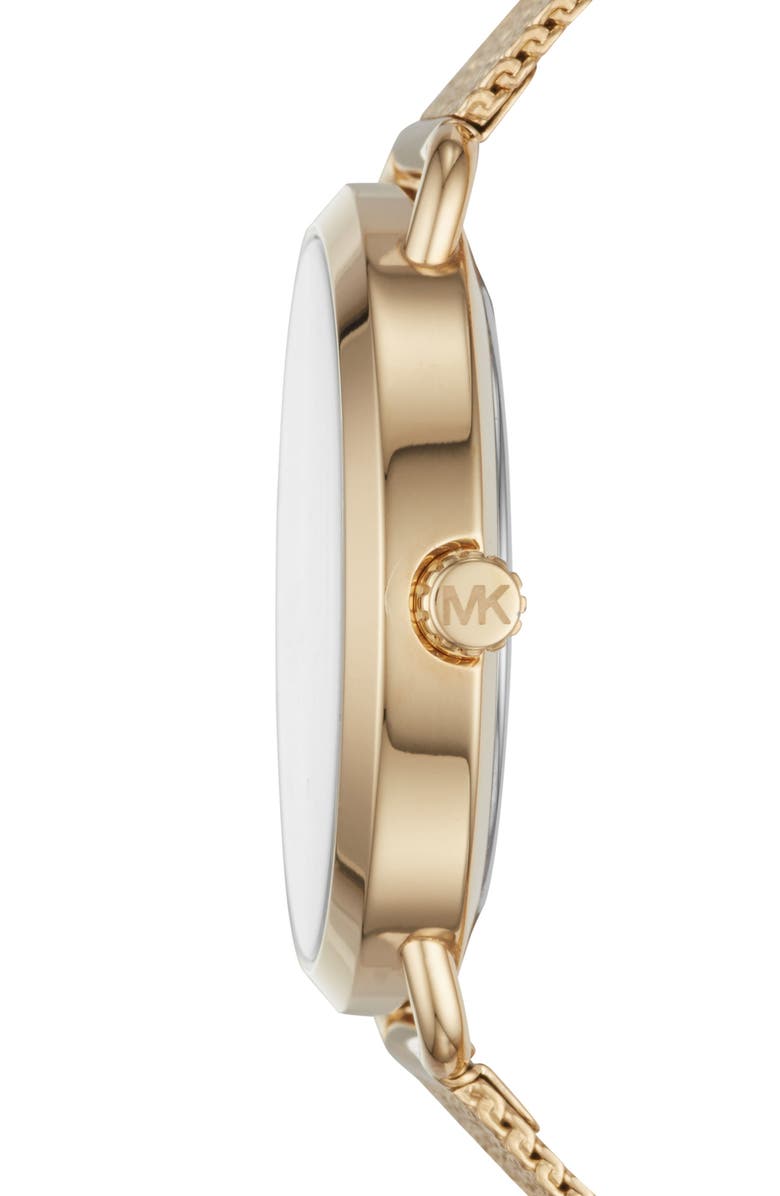 Michael Kors Portia Mesh Strap Watch, 37mm, Alternate, color, Gold