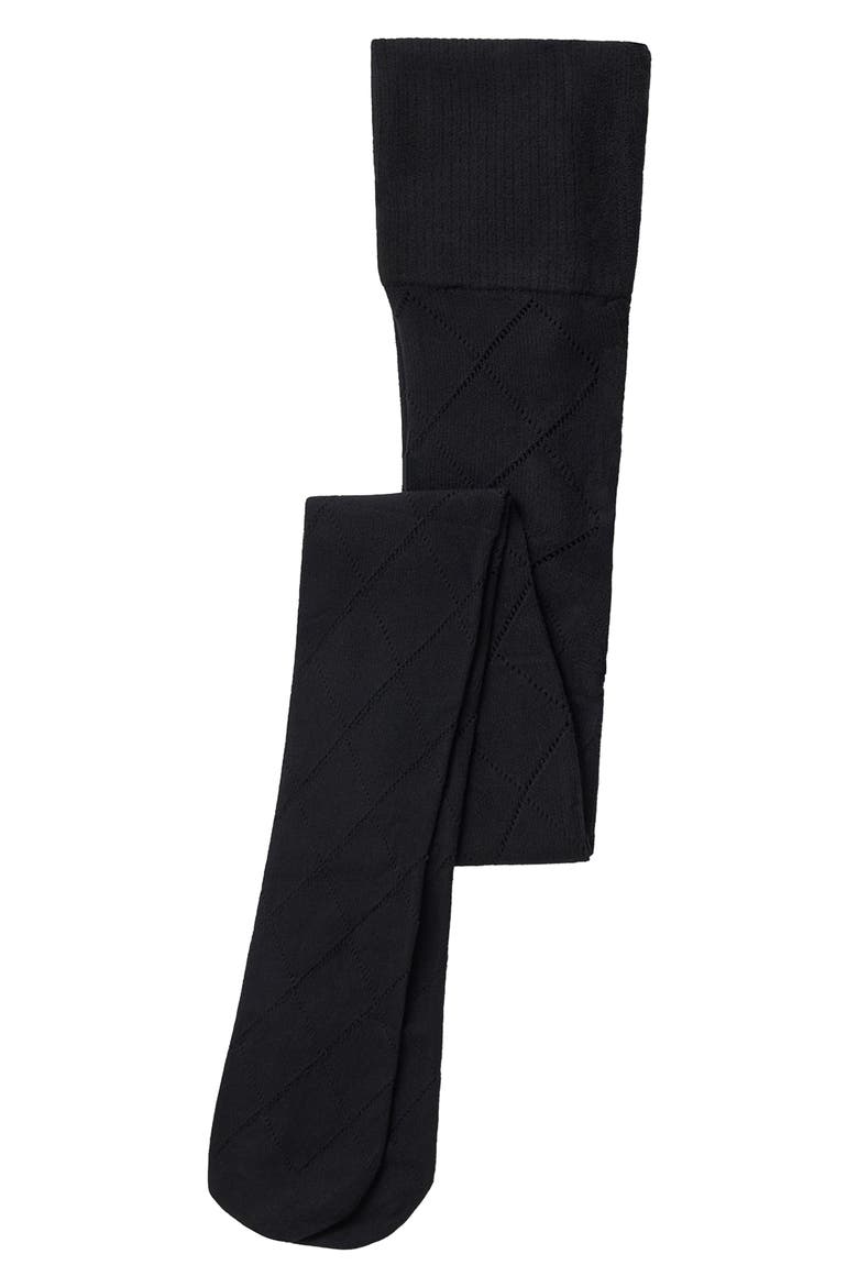 KIitty Romb Pointelle Tights, Alternate, color, BLACK