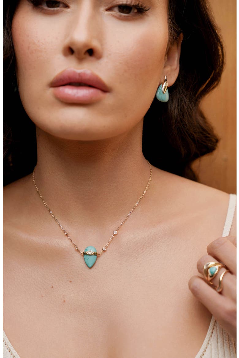 Turquoise & Cubic Zirconia Solstice Necklace, Alternate, color, TURQUOISE