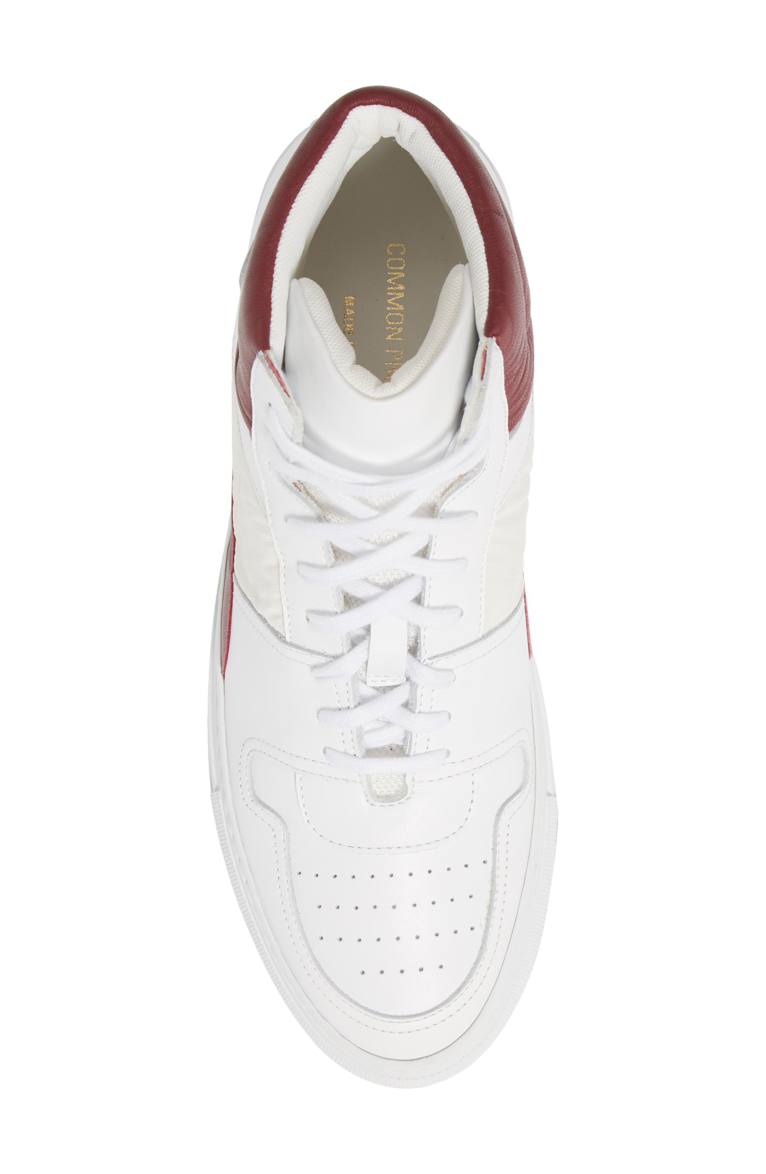 Common Projects High Top Sneaker, Alternate, color, White/ Red