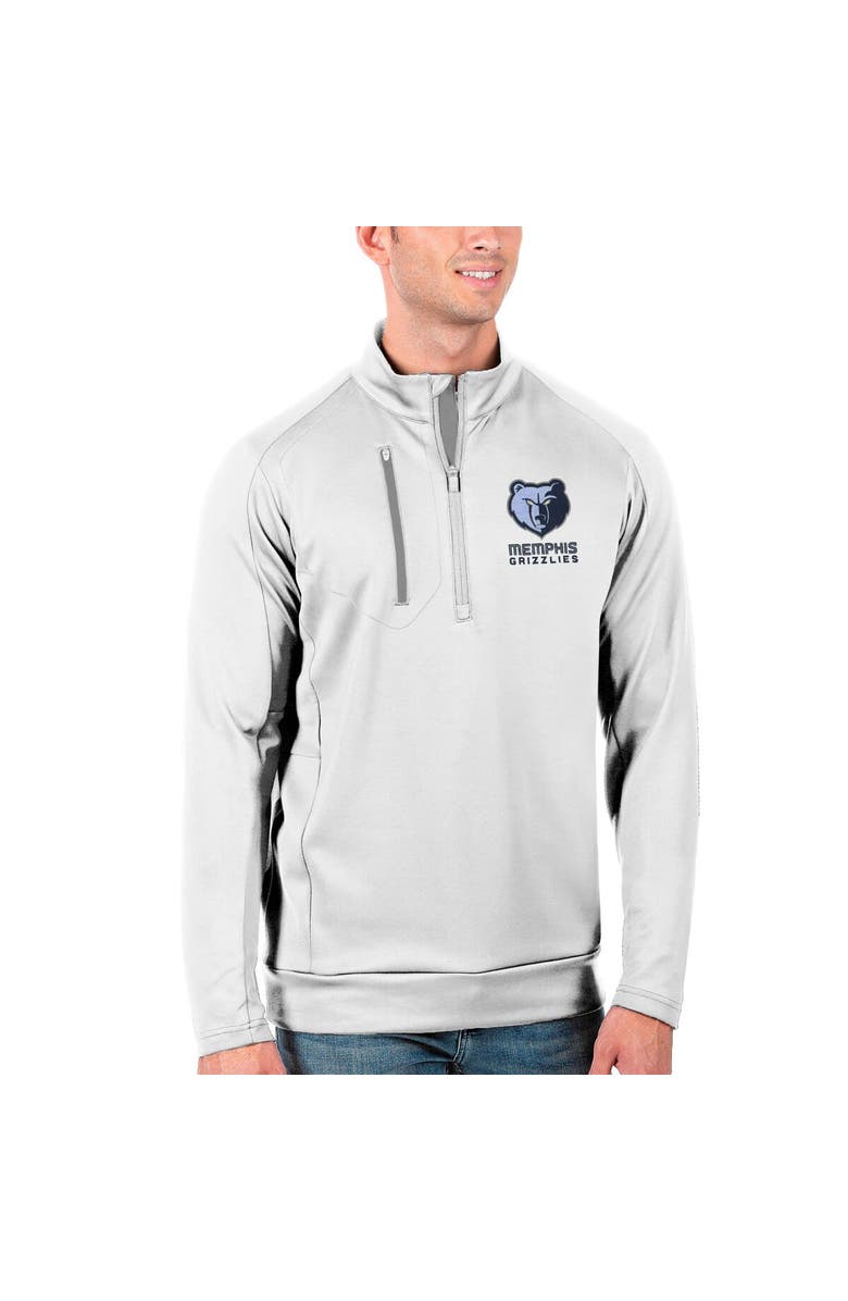 ANTIGUA Men's Antigua White Memphis Grizzlies Generation Quarter-Zip Pullover Jacket, Alternate, color, White