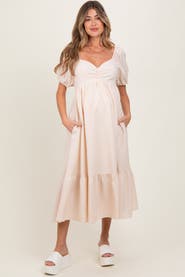 PinkBlush Sweetheart Stripe Smocked Back Midi Dress