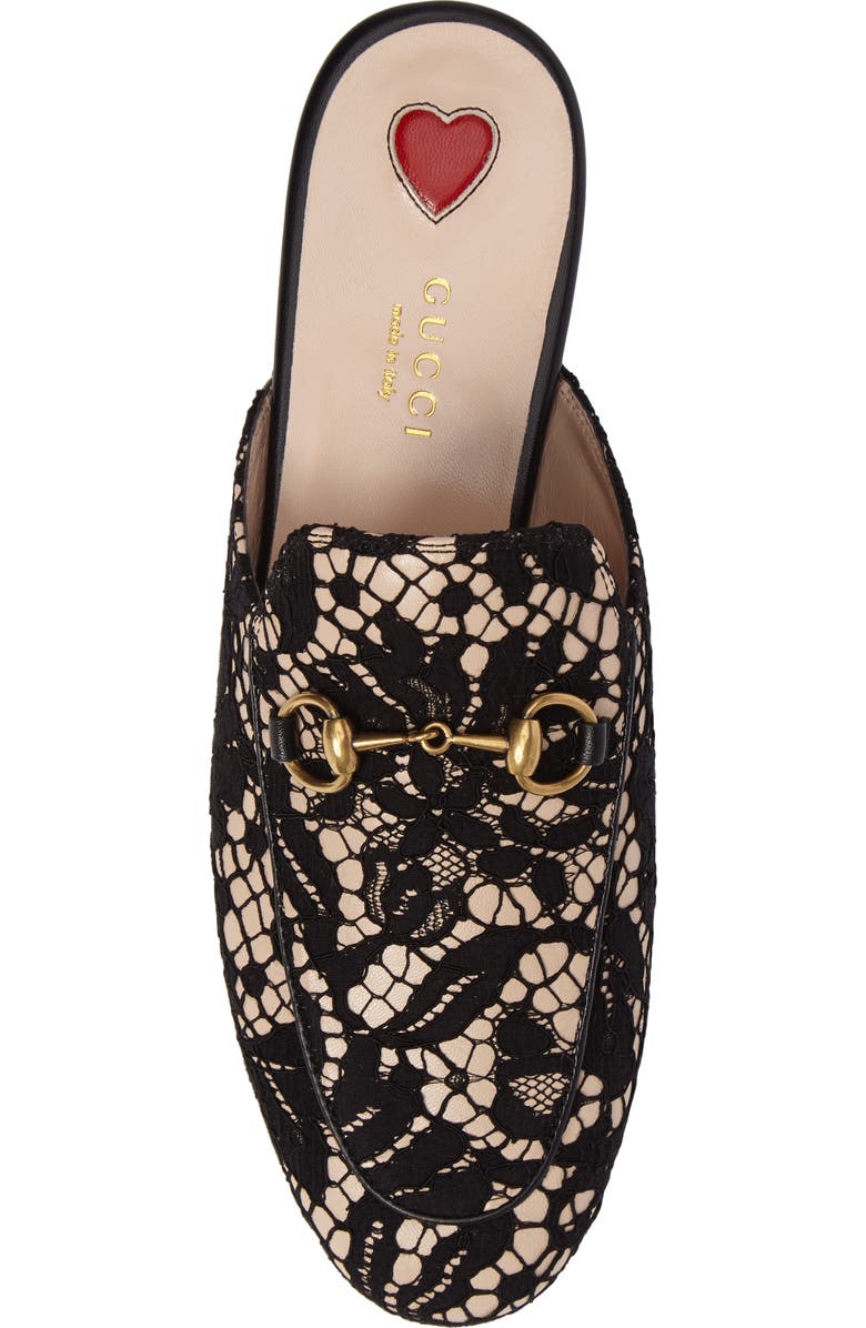 Gucci Lace Princetown Loafer Mule, Alternate, color,