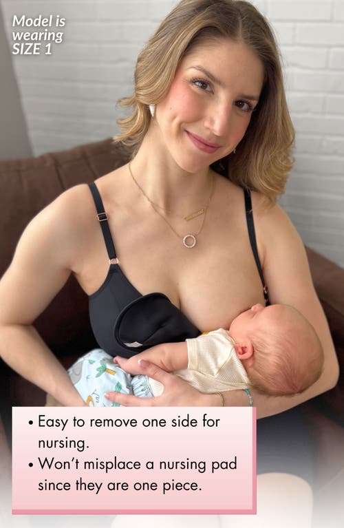 Davin & Adley Paisley Nursing Bra Liner, One Piece Reusable Nursing Pad In Black