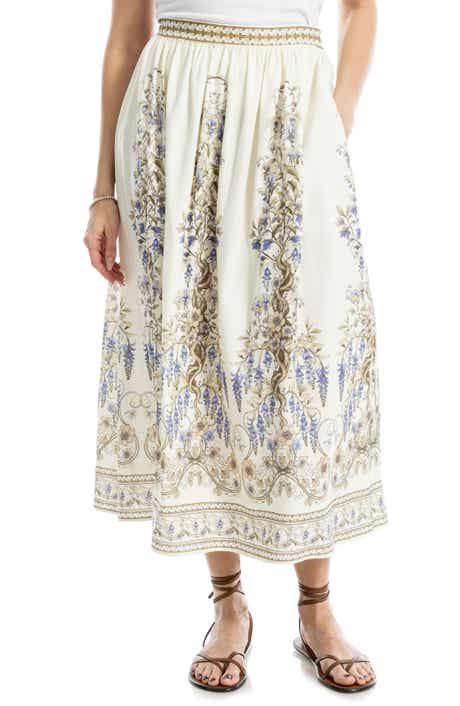 MAX STUDIO Border Print Maxi Skirt
