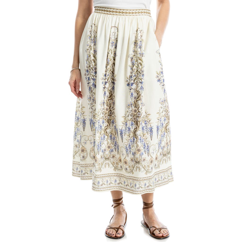 MAX STUDIO MAX STUDIO BORDER PRINT MAXI SKIRT