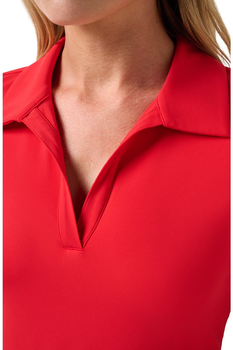Moveknit Performance V-Neck Polo, Alternate, color, TOMATO