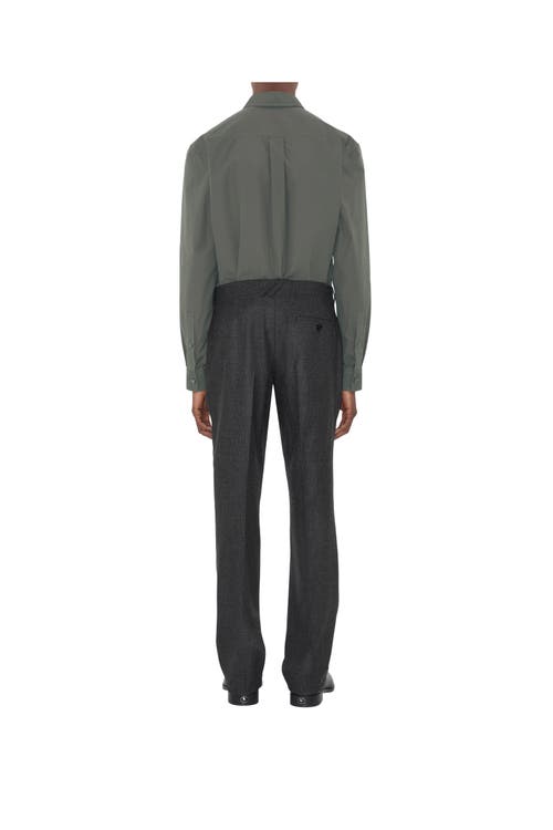 Burberry Check Wool Cashmere Tailored Trousers