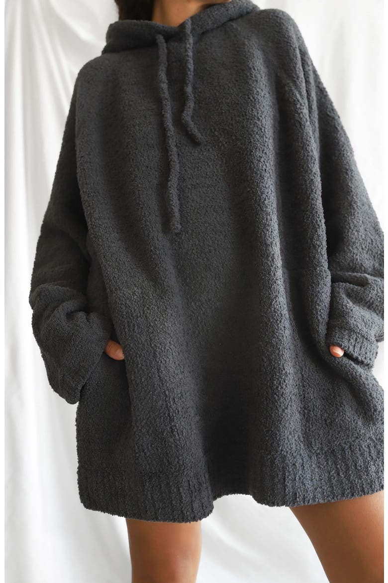 Snug Blanket Hoodie, Alternate, color, COAL